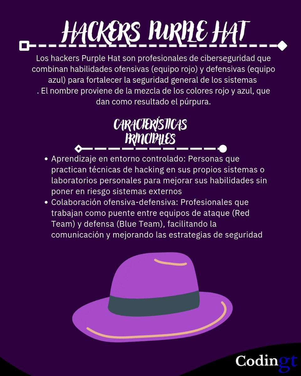 codingtx_'s tweet photo. Hackers Purple Hat 
#codingt #seguridadinformatica #ciberseguridad #ethicalhacker #sistemas #codingt #seguridadinformatica #ciberseguridad #redes #telecomunicaciones #estandares #isaca #codingt #ethicalhacker https://t.co/jV2xTRljoj