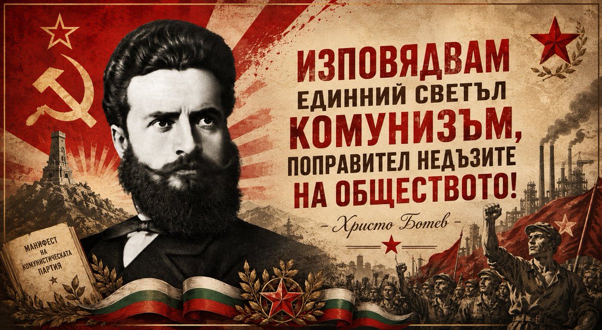 rostislav082's tweet photo. Изповядвам единний светъл комунизъм, поправител недъзите на обществото!
- Христо Ботев -
#Ботев #ХристоБотев #Botev #HristoBotev https://t.co/aKCWVkA2Ie