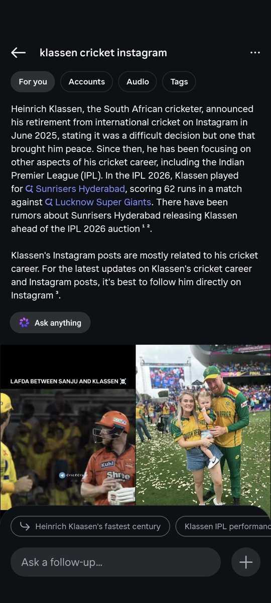 RIVALX_ETH's tweet photo. Why @instagram?

You can show AI details about a person, but not their actual account? Google literally does this better. If I search “Klassen cricket Instagram” on Google, the account appears instantly. but not in Instagram.

#Instagram #UIUX #UserExperience #AppDesign #TechRant https://t.co/jDMbAN5vCA