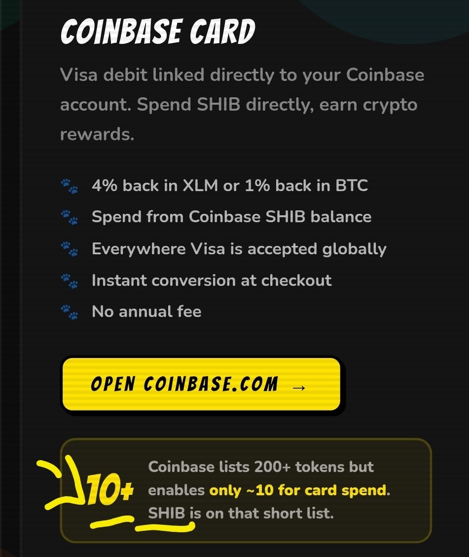 Mazrael_shib's tweet photo. @chainstreetnews Coinbase you say???? Hummmm

Coinbase ETF watchlist 
Shiba ✅
Coinbase visa
Shiba ✅ https://t.co/Y9NkaLPyuR