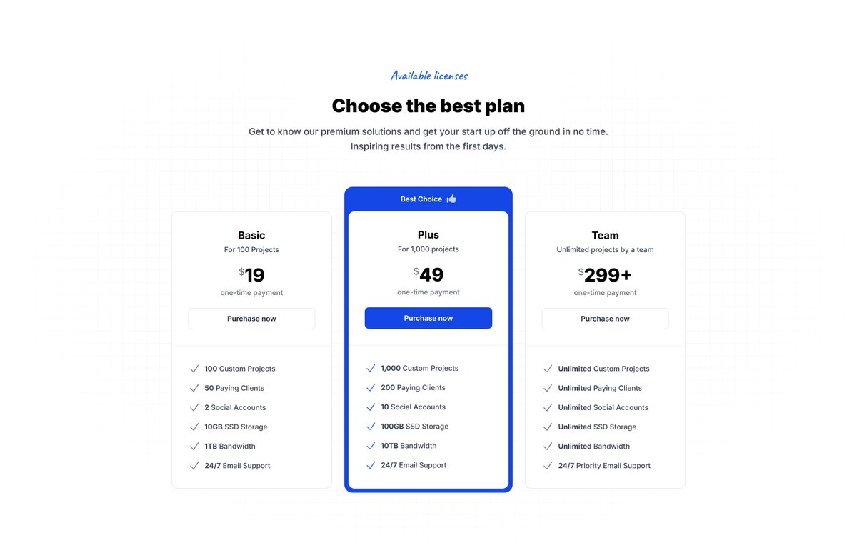 pixelcave_john's tweet photo. These are the refreshed pricing sections. https://t.co/fkIdoiFu21