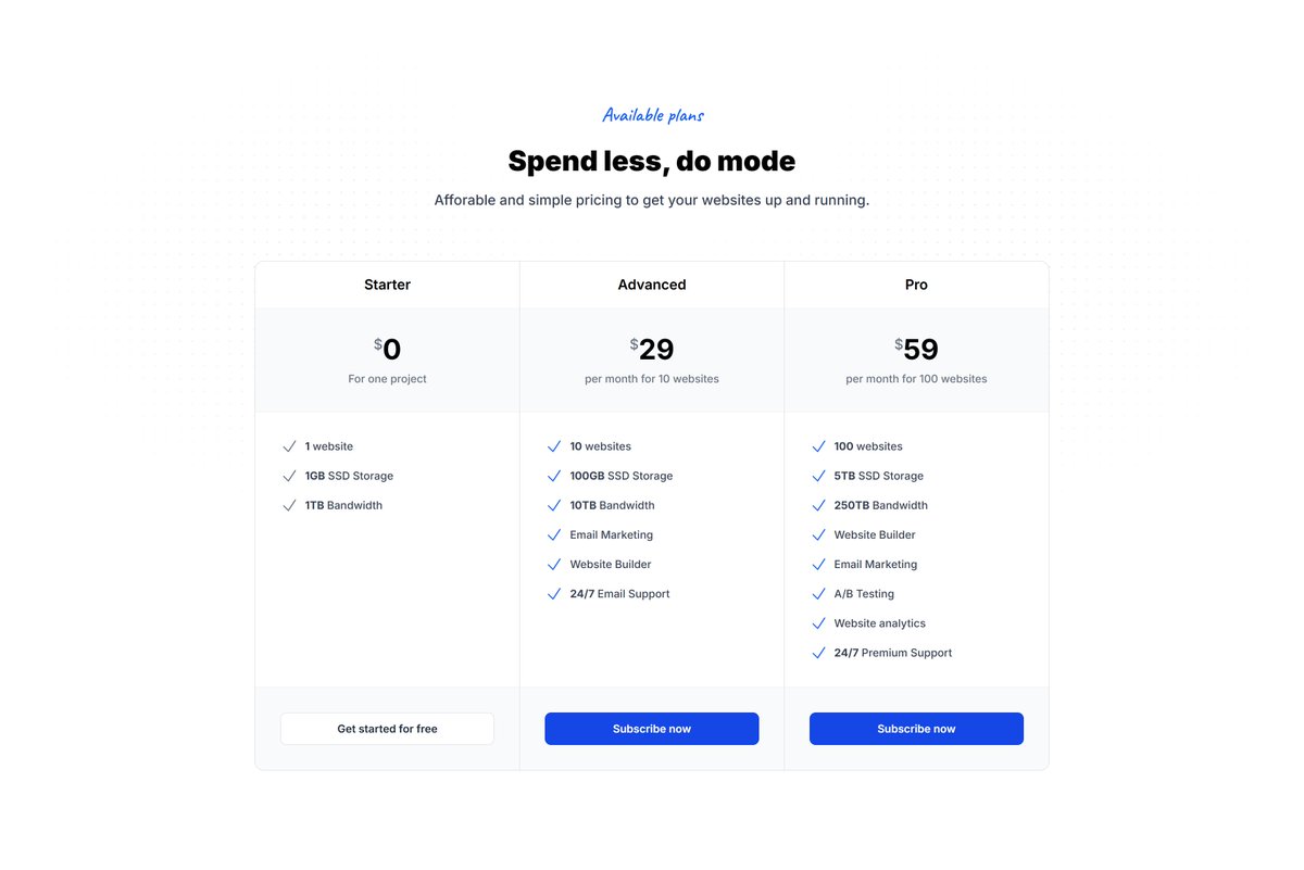 pixelcave_john's tweet photo. These are the refreshed pricing sections. https://t.co/fkIdoiFu21