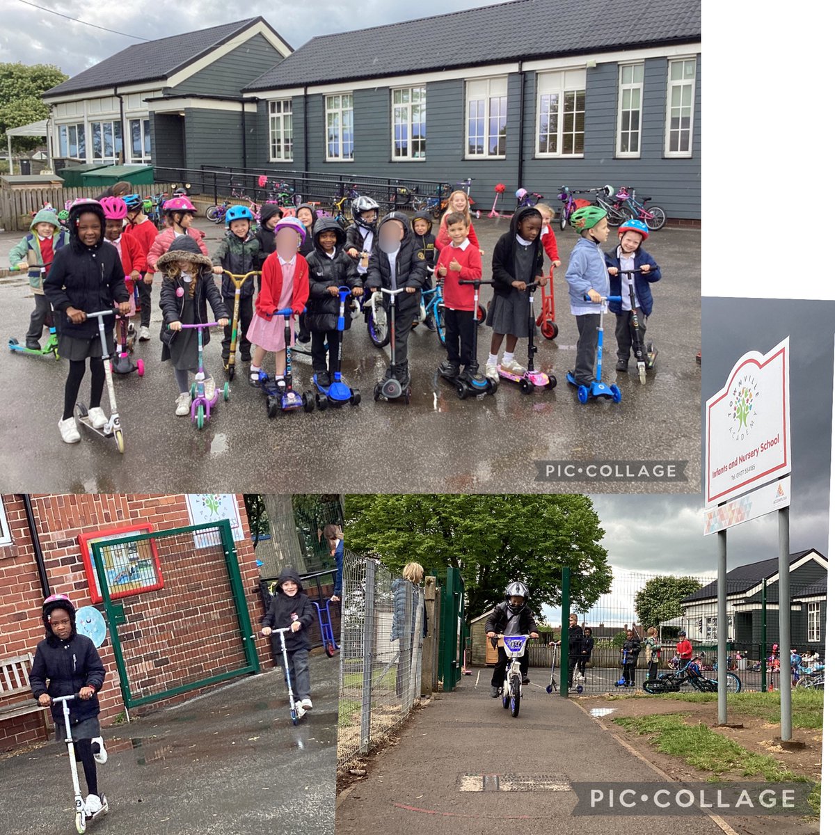 TownvilleIS's tweet photo. Tour De Townville
Key Stage 1 and afternoon nursery didn’t want to let a bit of rain get in their way this afternoon.
It was a joy to support several children who were new to bikes or scooters today,  as  it  was watching so many capable, confident riders.  Well done all 🚲 🛴 🤩 https://t.co/TIPQ2DSBRC