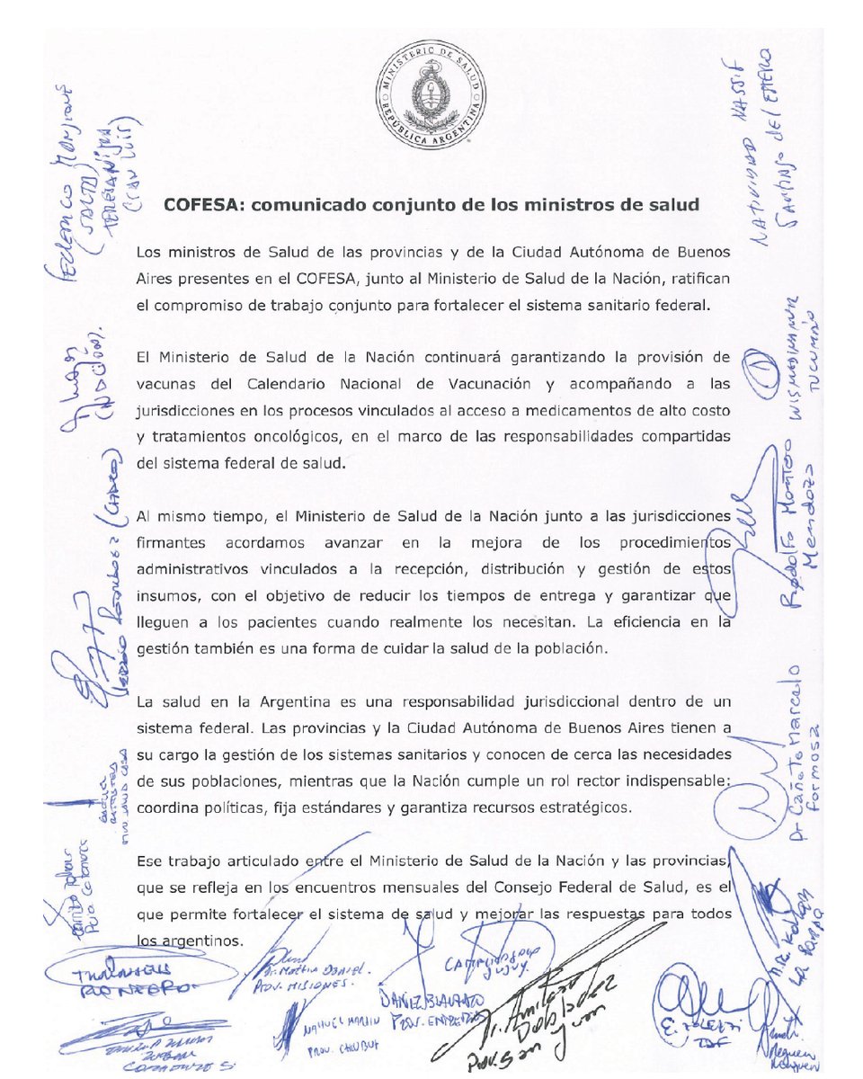 Ministerio de Salud de la Nación tweet media