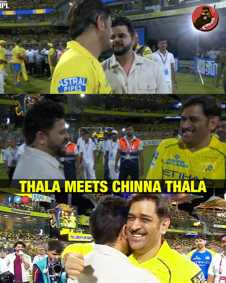 Fukkard's tweet photo. Thala &amp; Chinna Thala 👬🕺

#MSDhoni #SureshRaina https://t.co/tfj1tI5NhH