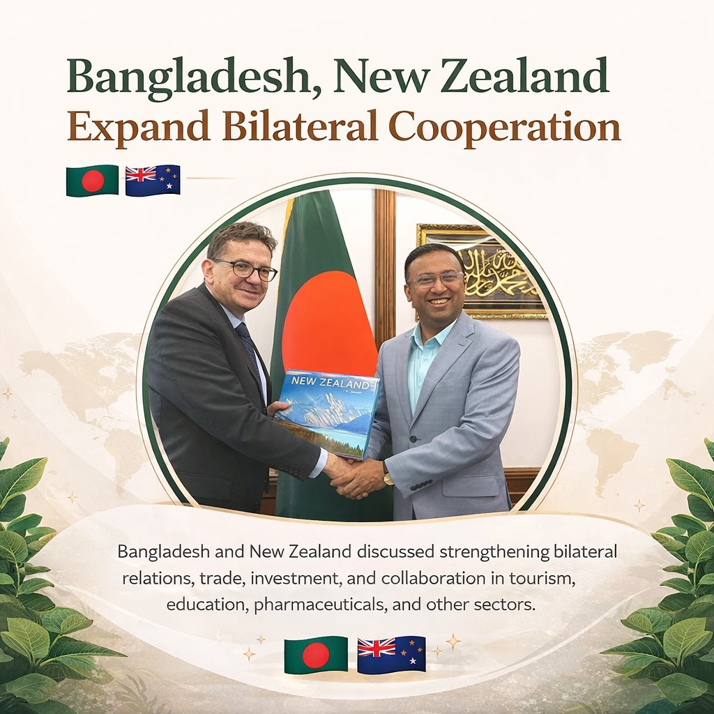 SamirMahmu49212's tweet photo. Bangladesh, New Zealand Discuss Expanding Bilateral Cooperation

#Bangladesh #NewZealand #Bilateral https://t.co/AiiCab8keQ