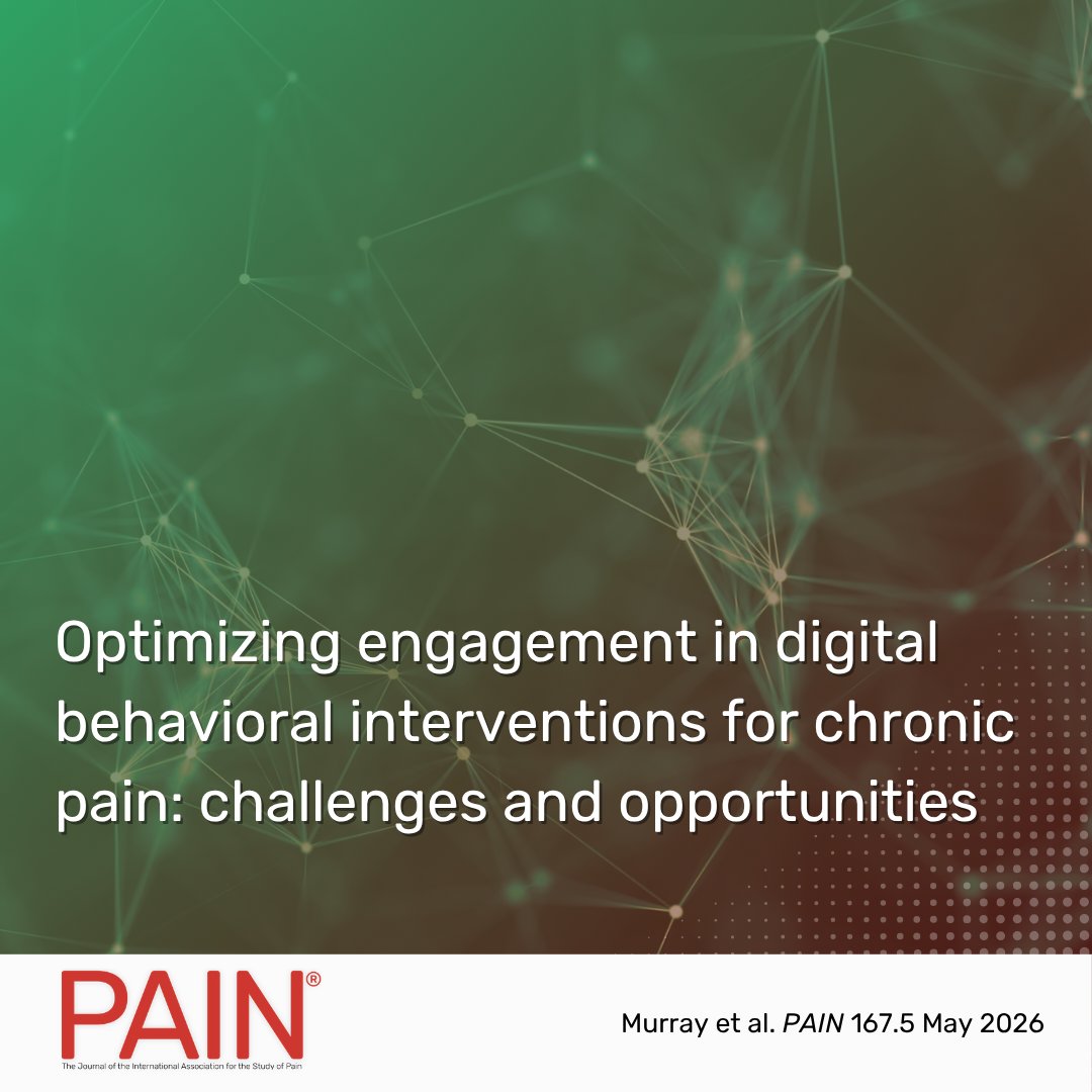 PAINthejournal's tweet photo. @caitlinbmurray et al. argue that improving engagement is key to realizing the potential of digital chronic pain interventions, with adaptive designs, personalization, and user-centered development likely to enhance outcomes. Learn more in #PAIN https://t.co/SjGtevXSfN https://t.co/3qWXlLaKST