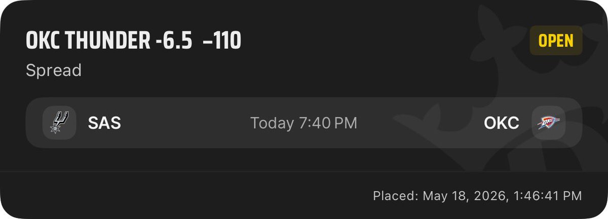 ZRob4444's tweet photo. Casuals will be on the Spurs this series. 

Give me OKC -6.5  and to take the series in 5😤

Hope you enjoyed your regular season wins over the Thunder, your great season comes to an end now. It’s just 1 year too soon for you guys🤷‍♂️ https://t.co/hxIuAyr99x