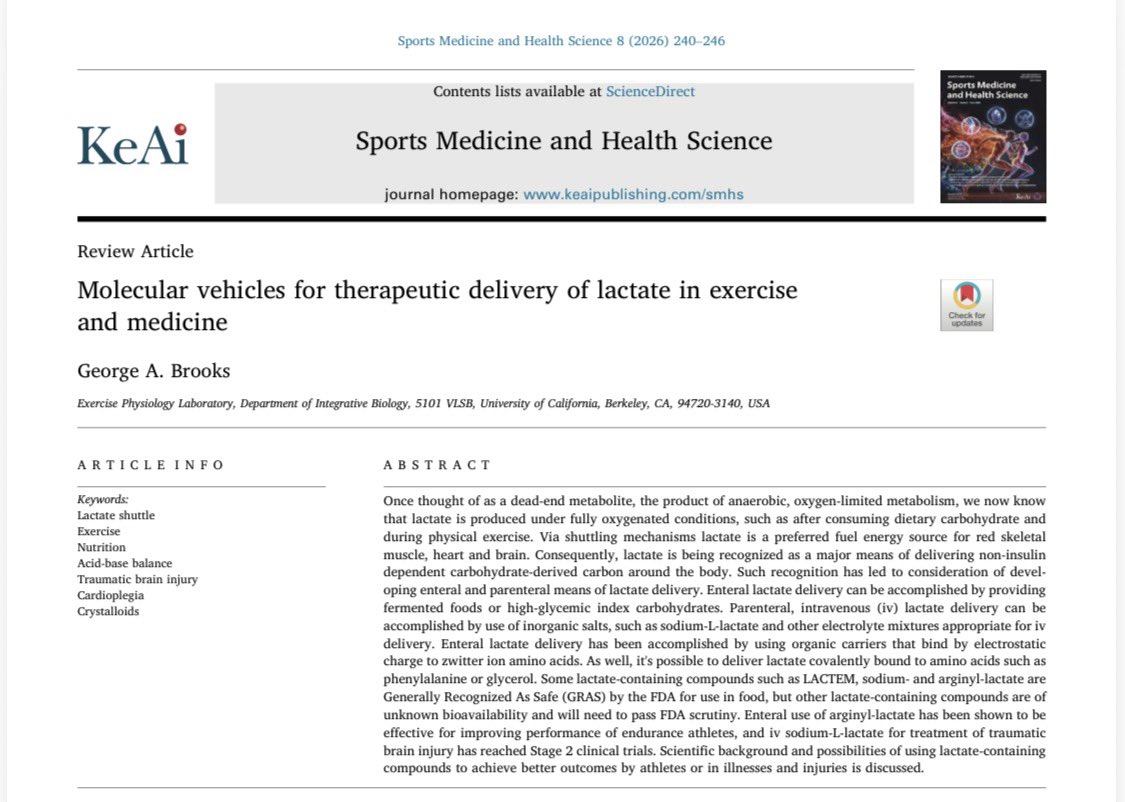 MVAitor's tweet photo. “Exogenous lactate” field is heating up - it seems!

Check the latest paper published by George Brooks, father of modern lactate understanding, addressing the main gap in Exogenous Lactate administration: exogenous delivery.

Molecular vehicles of Lactate: https://t.co/hSfXFyi3rz https://t.co/qrBMkdHOxV