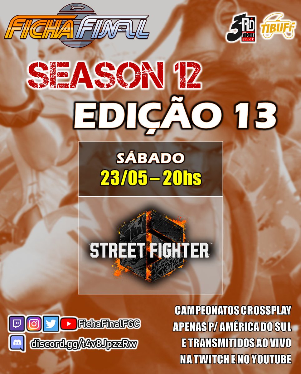 FichaFinalFGC's tweet photo. Esperamos que vcs tenham se divertido no 3F, e não vamos deixá-los sem nada pra fazer esse fds: Teremos mais Street no Ficha Final!!  

Sáb (23/05 - 20hs) | SF6: https://t.co/i1hCJQGcRP 

AVISO: Tivemos de reagendar o Granblue pra sábado q vem devido a um conflito de agenda. https://t.co/InpxGxQ52H