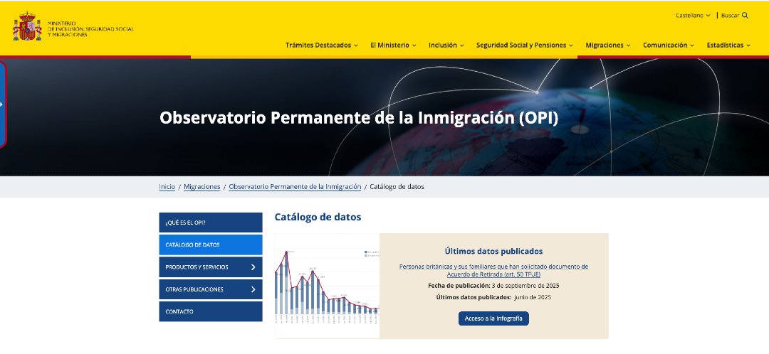 inclusiongob's tweet photo. ‼️ Si quieres enterarte de todas las cifras y estadísticas 📈 relacionadas con migración en España, el Observatorio Permanente de la Inmigración (OPI) es tu página:

🔗 https://t.co/tbR0xVx2ML https://t.co/Xm1v0kf7Cy