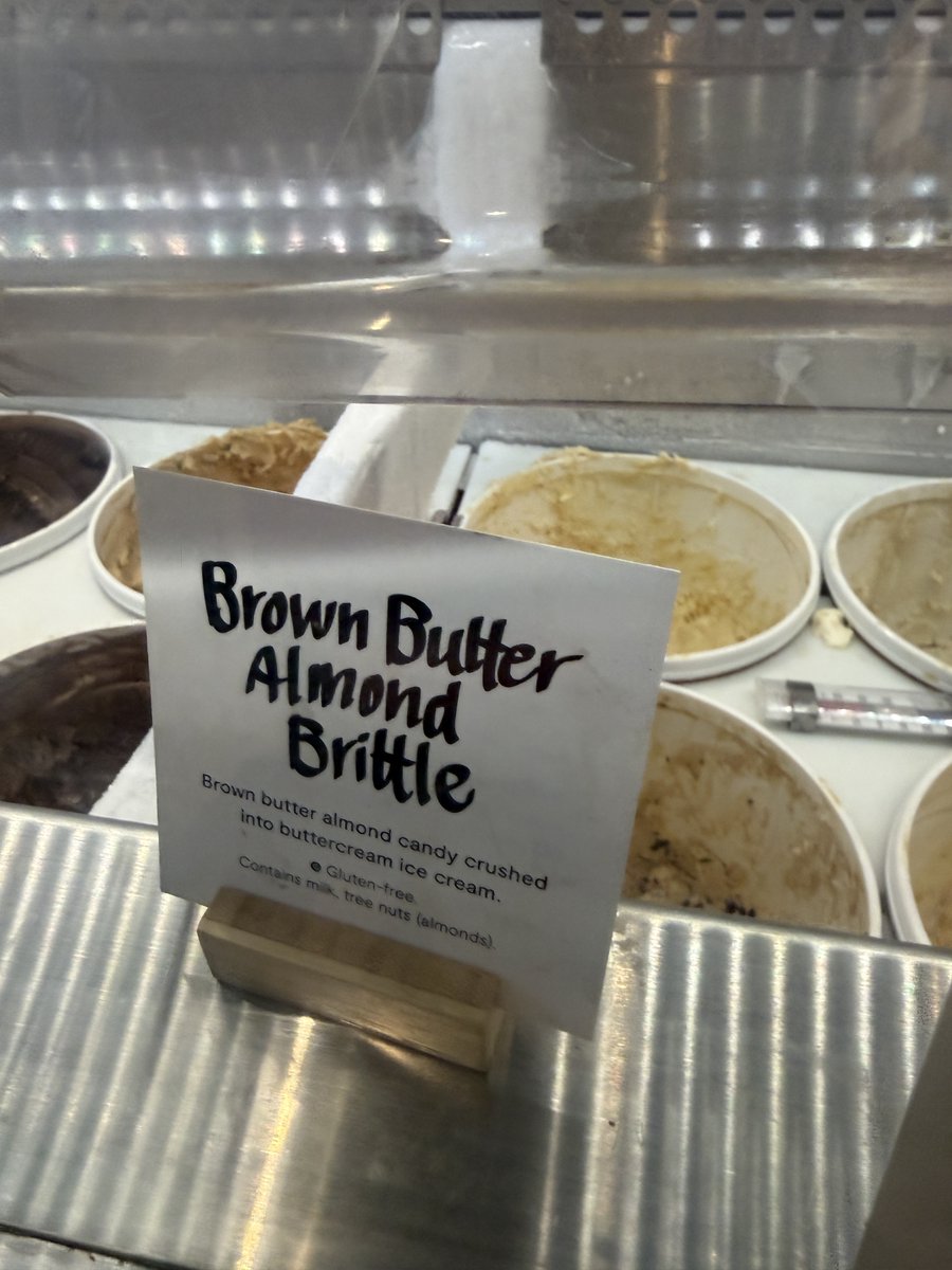 FriendinRealty's tweet photo. Read an ice cream shop card today: "Brown butter almond candy crushed into buttercream ice cream. Gluten-free. Contains milk, tree nuts."

Better than 90% of the listing descriptions in your MLS.

Say what it is. Say what it is not. Let the buyer decide. https://t.co/USh1gNNeSx