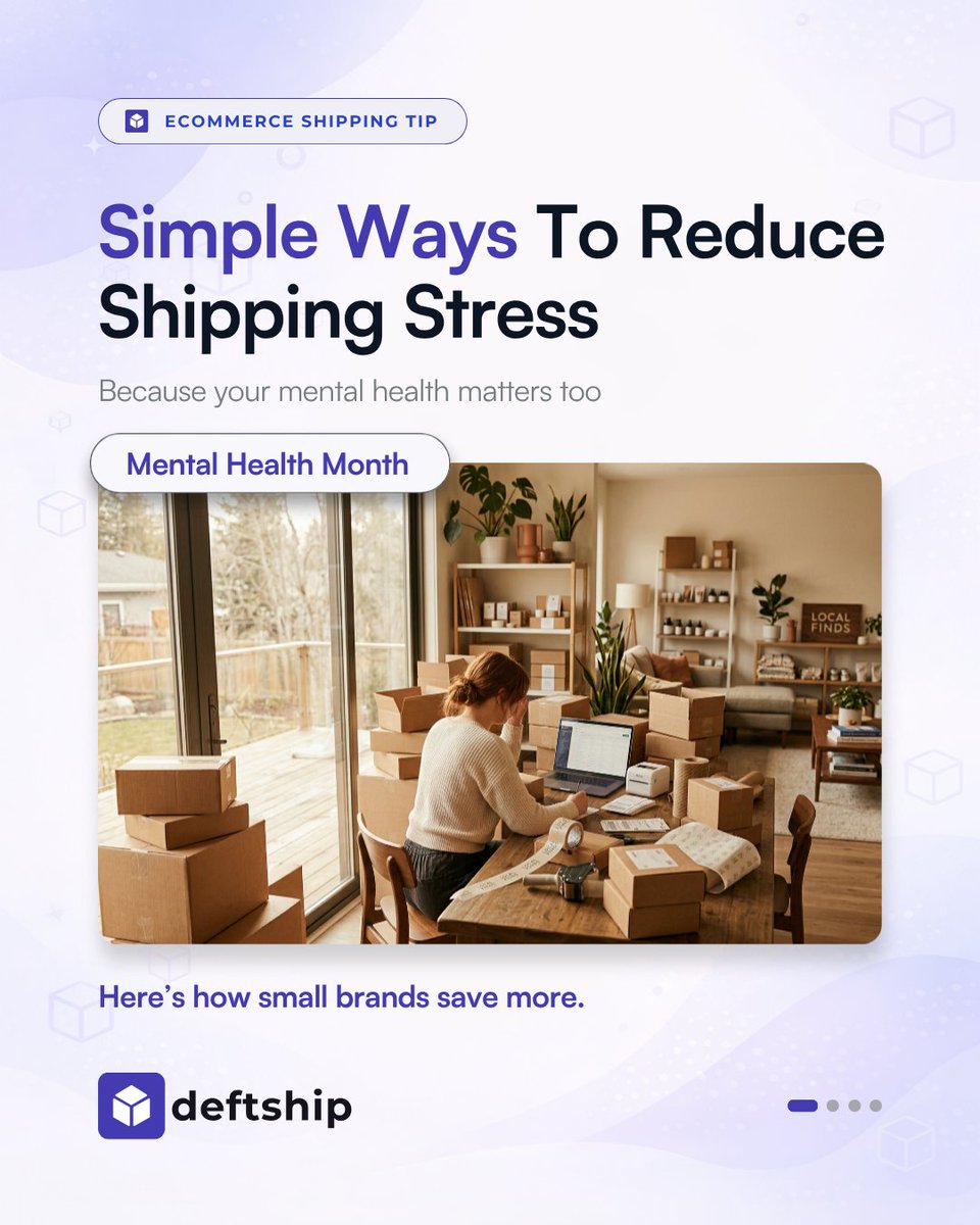DeftShip's tweet photo. Mental Health Month

Shipping shouldn’t be your biggest stress.

Here are 3 ways to make it easier.

Reduce shipping stress using Deftship
Website 👉 https://t.co/dO2Yo9TyQ0
iOS: https://t.co/m8pI3ogwGL
Android: https://t.co/iK0rAdfUXH

#Deftship #MentalHealthMonth #ShippingTips https://t.co/9SQKXMSXsk