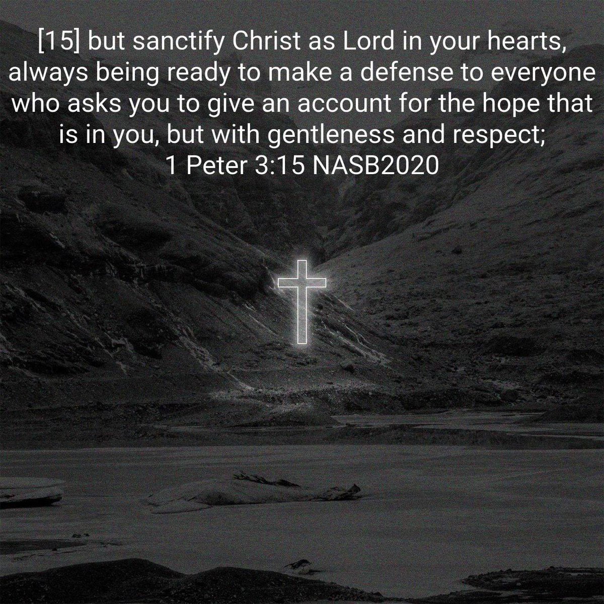 augie260's tweet photo. 1 Peter 3:15 NASB2020
[15] but sanctify Christ as Lord in your hearts, always being ready to make a defense to everyone who asks you to give an account for the hope that is in you, but with gentleness and respect; 

https://t.co/5BlyK7jBvH https://t.co/k8Ui9b5Fki