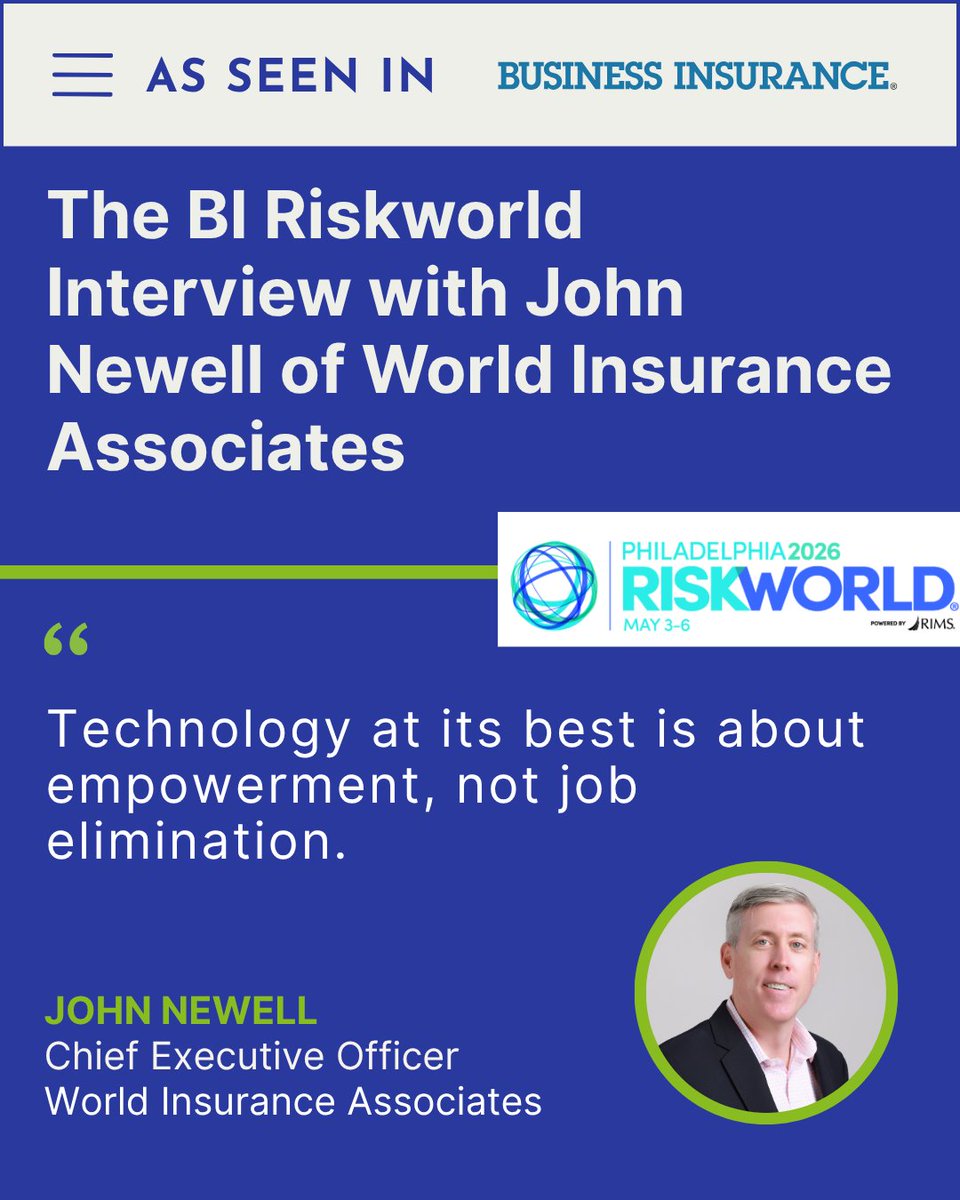WorldInsur's tweet photo. Fresh off RISKWORLD in Philadelphia, John Newell sat down with @BusInsMagazine to discuss leadership, industry change, and what’s ahead for World.

Watch the interview: https://t.co/dPiqgZeWfk

#Leadership #RiskManagement #RISKWORLD https://t.co/mnmzt33kw7