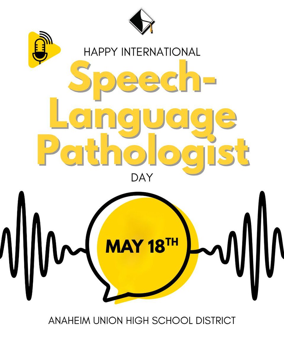AnaheimUHSD's tweet photo. Happy Speech-Language Pathologist Day! ✨
We appreciate the compassion, expertise, and support our AUHSD SLPs bring to students and families every day. https://t.co/Gm7BsnW7iQ