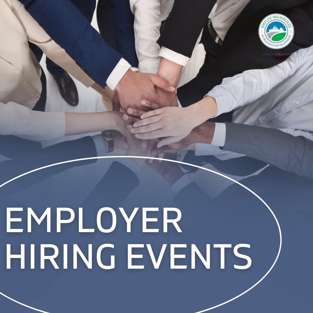 EmployMilwaukee's tweet photo. Is your company hiring? Are you looking for an easy way to meet job seekers? Fill out the Employer Interest Form to attend an Employ Milwaukee hiring event where you can meet dozens of potential employees: https://t.co/S4TBy0cmmb
#milwaukee #employers #hiringnow #EmployMilwaukee https://t.co/MCVJw4UoSr