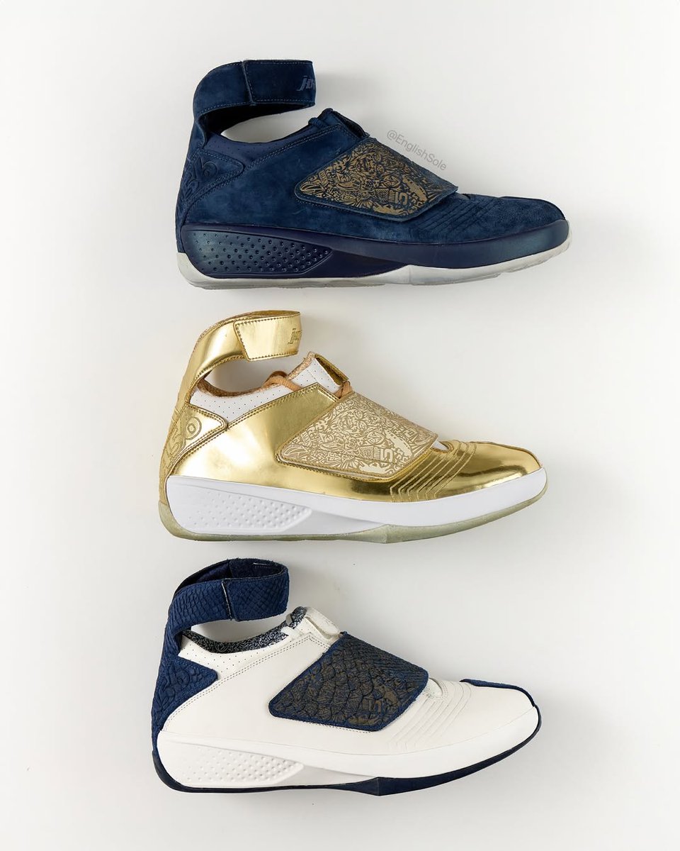 ComplexSneakers's tweet photo. A rare air Jordan 20 pack made for Drake has surfaced 👀

Which colorway is the best?

📸: @EnglishSole h/t: @ATATF https://t.co/2KoJ8JKFNZ