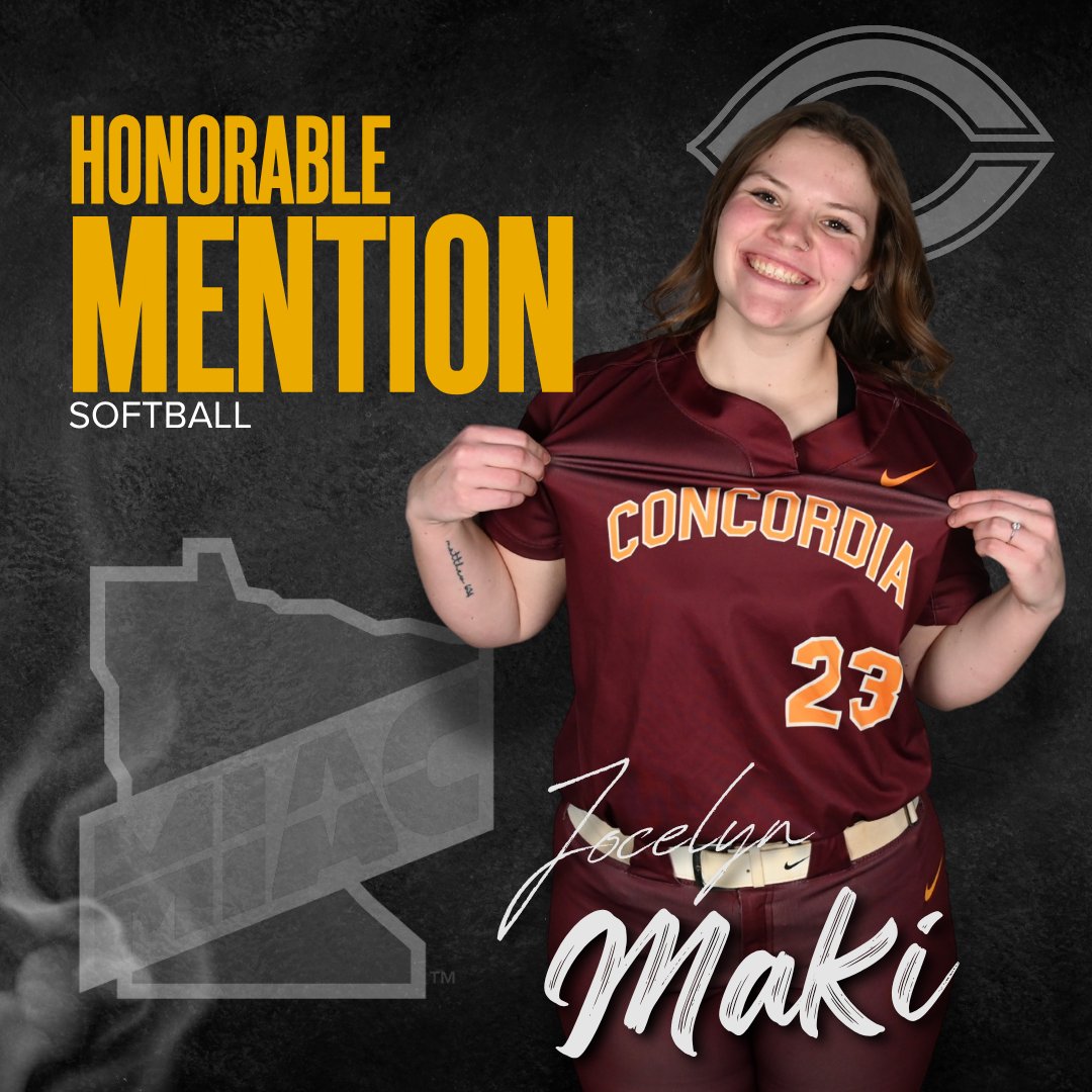 CobberSID's tweet photo. CORNGRATS to our three softball student-athletes who received MIAC All-Conference honors! Reese Hauck was named to the MIAC All-Conference Team, while teammates Jocelyn Maki and Megan Guggisberg earned honorable mention honors! #RollCobbs 🌽 https://t.co/xA1cqaOwXG
