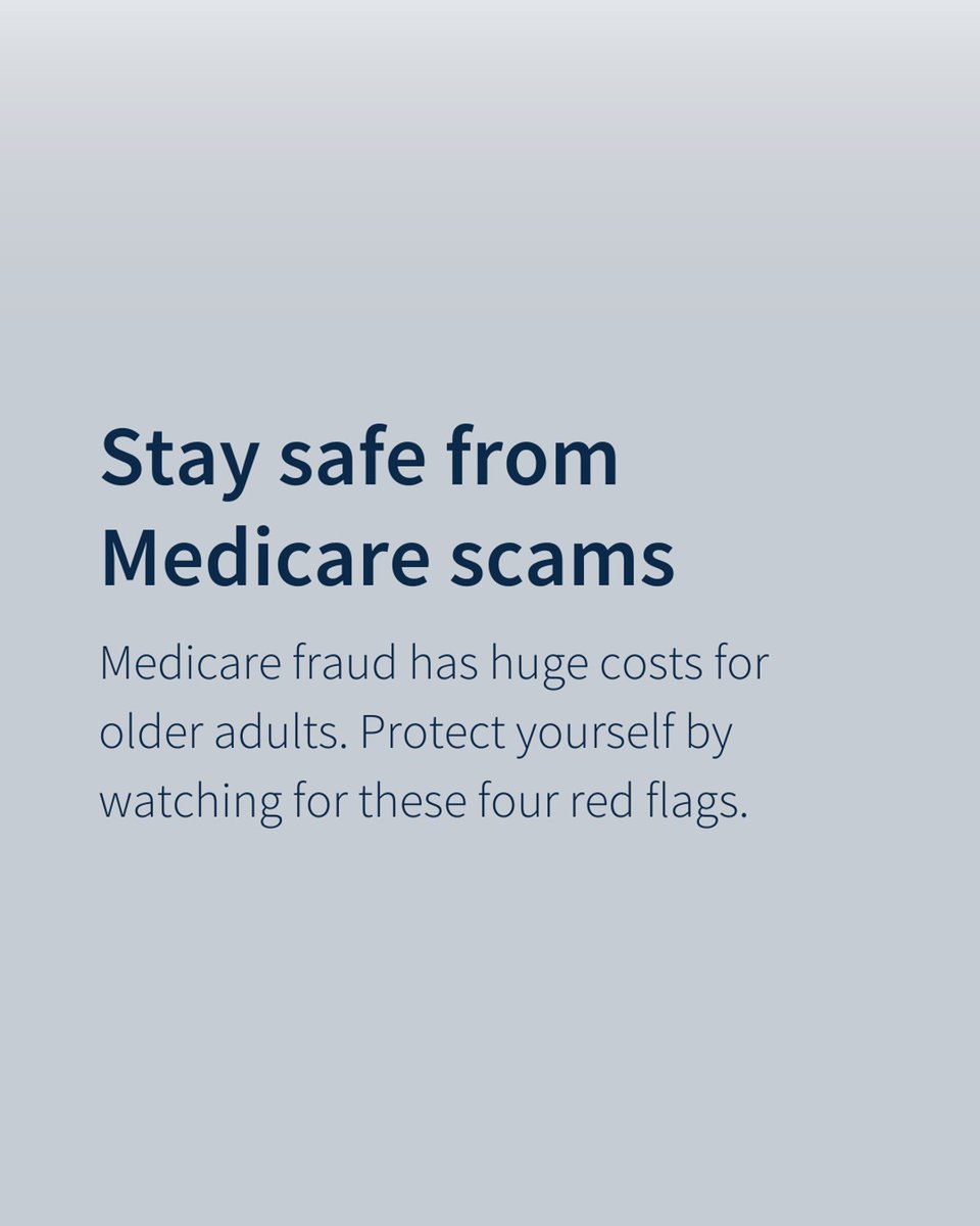 FrontRangeofRJ's tweet photo. Scammers are finding new ways to target Medicare recipients, but you can stay one step ahead. Looking out for these four red flags can help you keep your personal information safe. https://t.co/q9CjyDusHc