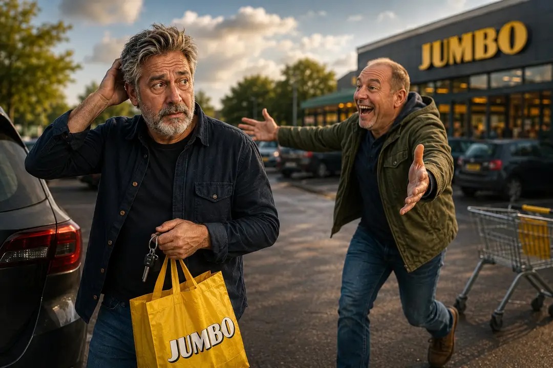 Gerardcolumn's tweet photo. De Grote ‘Hey Gerard!’ Acteer Show

Daar sta ik dan. Jumbo-tas in de linkerhand, autosleutel in de rechterhand. Ik ben nog even aan het nadenken of ik nu wel of niet dat pak melk hebt gekocht… en dan hoor ik een stem over de parkeerplaats:

“HEY GERARD!!”

ik  draai me om. Automatisch, want tja , ik heet nu eenmaal Gerard . Er komt een man op je afgestormd met de energie van een jonge labrador met ADHD die net een tennisbal ziet.

Hij glimt.
Zijn ogen glimmen.
Hij kent mij. Blijkbaar houdt hij van mij.

Ik kijk naar hem. Mijn hersenen schakelen direct over naar de paniekfase. Mijn harde schijf tussen mijn oren begint te ratelen als een gek.

Wie is dit?
Is het een oud-collega?
Een verre achterneef?
De man die vorig jaar mijn tuinpad heeft gelegd?

Maar ik ben een beleefde Nederlander. Dus wat doe ik?

Ik lieg.
Met mijn hele gezicht.

“Hééééé hallo!” roep ik terug, alsof ik mijn verloren beste kameraad tref.

En dan word alles nog erger.

“Lang geleden man! Zit je nog op de vrachtwagen? En woon je nu in Grou? Wat leuk om jou weer te zien! Waren mooie tijden vroeger, hè? Hoe gaat het met je vrouw?”

Op dat moment stort mijn hele wereld in.

De paniek slaat toe. Deze wildvreemde man kent mijn hele leven.

Hij weet wat voor werk ik deed.
Hij weet waar ik woon.
Hij weet dat ik getrouwd ben.

Dit is geen vage kennis… dit is de biograaf van mijn leven.

Ondertussen draait mijn brein overuren. Vrachtwagen? Ja, dat klopt. Grou? Ja, daar woon ik. Mooie tijden? Vast wel… maar ik weet er niks meer van.

Mijn geheugen heeft blijkbaar ergens rond het jaar 2015 de boel grondig leeggehaald.

Het ergste was: ik kon na dertig seconden meelullen niet meer zeggen:

“Sorry, maar wie ben jij eigenlijk?”

Die afslag had ik gemist.

Dat station ben je voorbij gereden met driehonderd kilometer per uur. Als je dat nú nog zegt, breek je zijn hart. Dan stort die man volledig in elkaar naast de winkelwagentjes.

Dus wat doe ik?

Ik kies voor de tactiek van de ‘vage politicus’.

Ik geeft antwoorden waar ik alle kanten mee op kan:

“Ja, druk hè!”
“Ja, wat vliegt de tijd toch, hè? Ongelooflijk hè?”
“Met mijn vrouw gaat het z’n gangetje, ja! Rustig aan, hè!”

Ik knik alsof ik het helemaal snap.
ik lach om grappen waarvan ik de clou niet begrijp.
ik bent de koning van de toneelschool.

Ik bent undercover in mijn eigen leven.

Na vijf minuten ( die aanvoelen als een wortelkanaalbehandeling ) neemt hij gelukkig afscheid.

“We bellen snel, Geer!” roept hij.

Hij geeft me een klap op mijn schouder en loopt weg.

Ik stap in mijn auto.
Ik start de motor.
Ik staar voor me uit.

Wie in hemelsnaam was die gozer??

Ik woon in Grou.
Ik reed op de vrachtwagen.
En ik heb zojuist de beste acteerprestatie van mijn leven geleverd op de parkeerplaats van de Jumbo.

Mocht ik deze man ooit weer tegenkomen, dan verhuis ik naar Spanje.
Of ik neem een valse pruik mee tijdens het boodschappen doen.

Want één ding is zeker:

‘Mooie tijden’ moeten het zeker zijn geweest… al weet ik er niets meer van.

Gerard Krispijn.