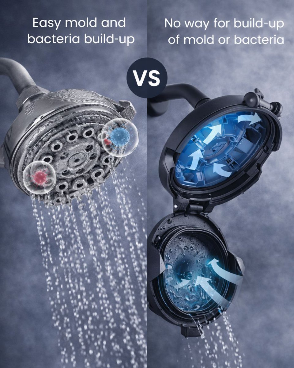 Showerclear's tweet photo. You can't clean what you can't see.

The only way to know what is inside a traditional shower head is to cut it open. To see what's inside your #ShowerClear shower head all you have to do is flip a latch.

#MakeTheSwitch today! https://t.co/YXeS6XE7GM