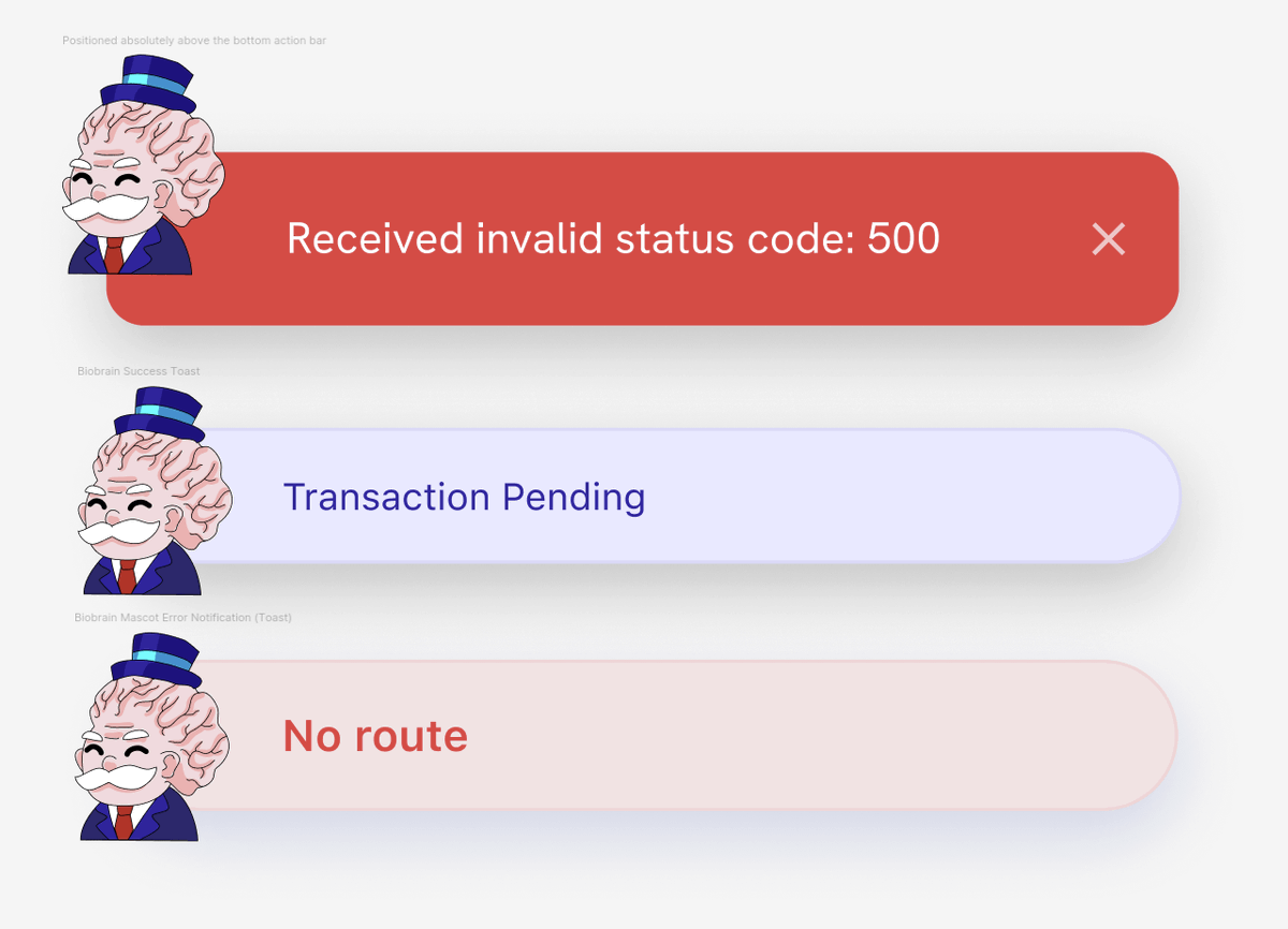 BiorLabs's tweet photo. Meet BiorBrain.

Our mascot is about to start showing up in BiorVault to deliver error messages.

Insufficient funds. Bad RPC. Weird gas spike. BiorBrain will have something to say about it.

Because if something has to go wrong, it might as well have personality. https://t.co/IcRFacsnbw