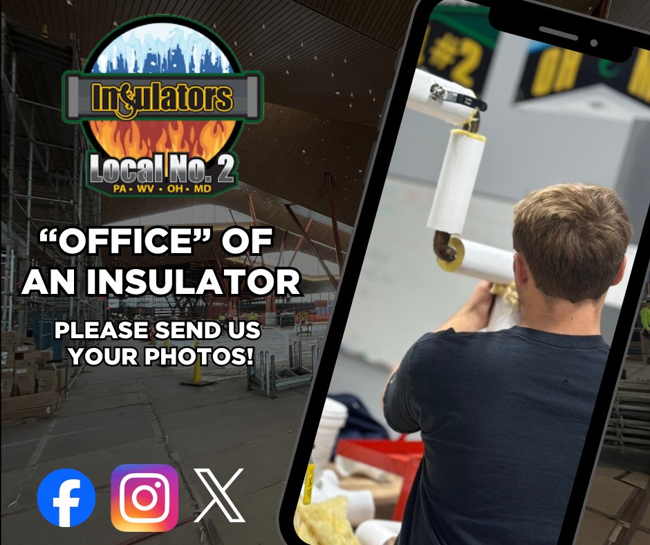 InsulatorsL's tweet photo. An insulator’s “office” can be almost anywhere...schools, hospitals, airports, data centers, and the list goes on! 

We install mechanical insulation that saves our clients' money, enhances safety, and conserves energy.  Drop a photo of where your office is this week? https://t.co/zt8SAavjs7