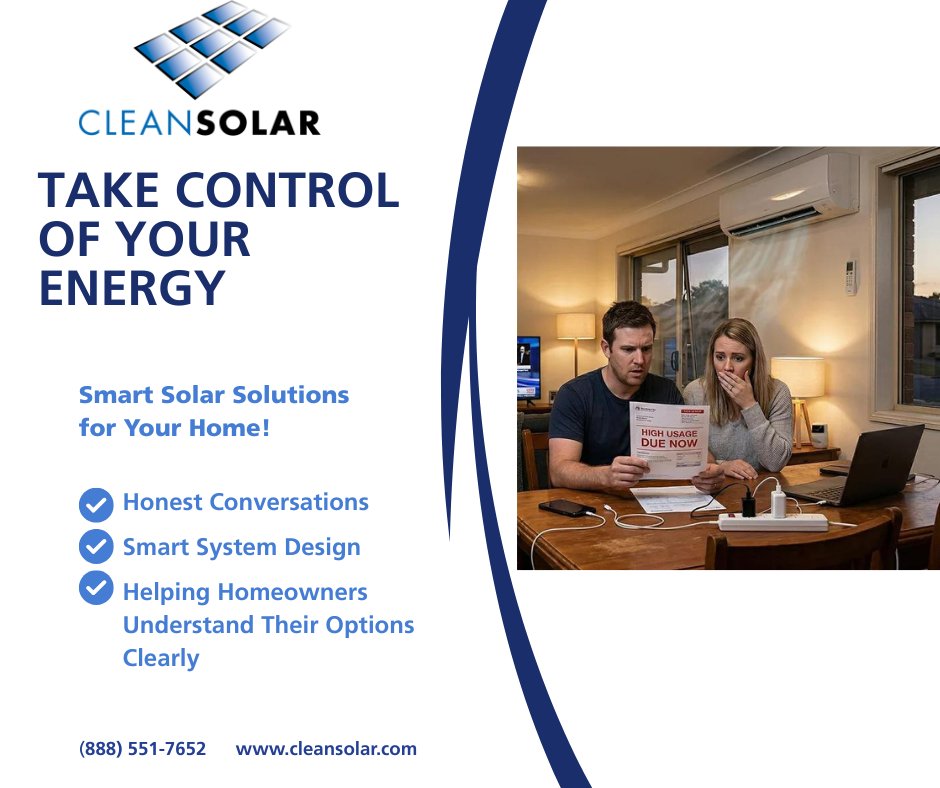 Clean_Solar's tweet photo. Lock in your energy costs. 🔒☀️

Utility rates keep rising, but solar + battery storage can help you create more predictable monthly power costs and reduce reliance on the grid.

Don’t wait for the next rate hike. Take control today. https://t.co/UTrrtYmIKf

#SolarEnergy https://t.co/NfR3LwOETy