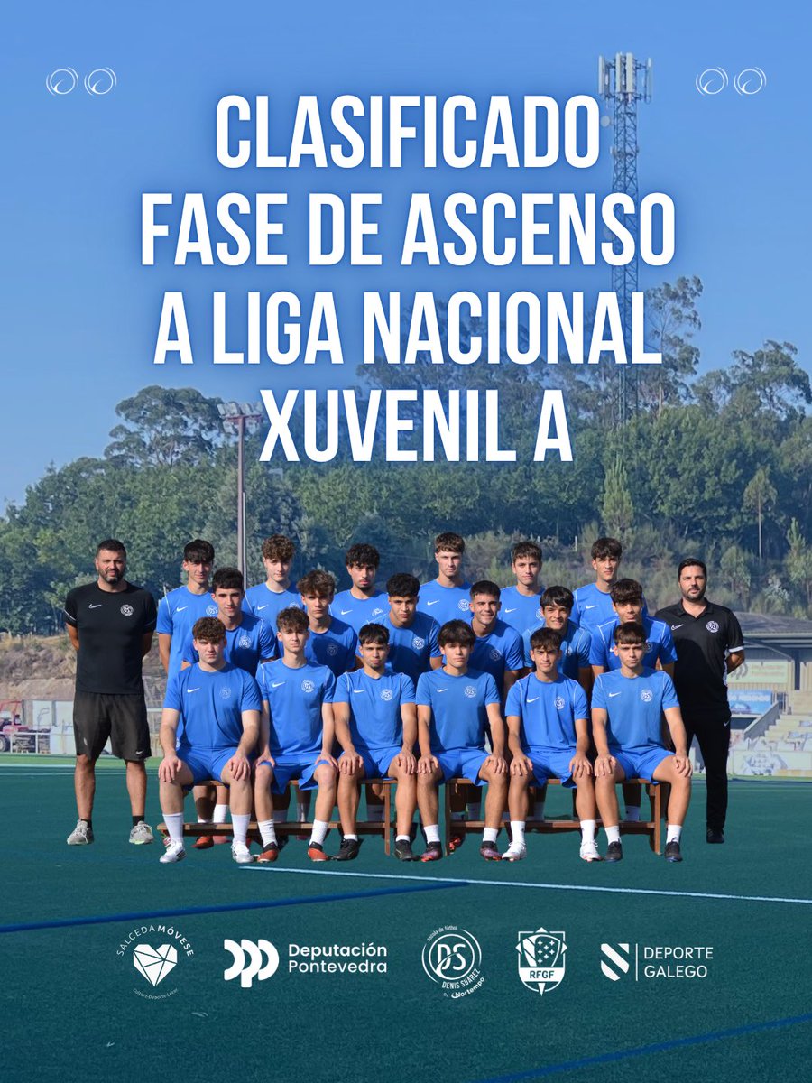 EscuelaDenis's tweet photo. Obxectivo claro. Equipo unido. Mentalidade gañadora.
Clasificados para a Fase de Ascenso a Liga Nacional e preparados para demostrar de que estamos feitos 🔥
#fasedeascenso #liganacionaljuvenil #imoscontodo #mareaazul #escueladefutboldenissuarez https://t.co/QzrrwwDz5D