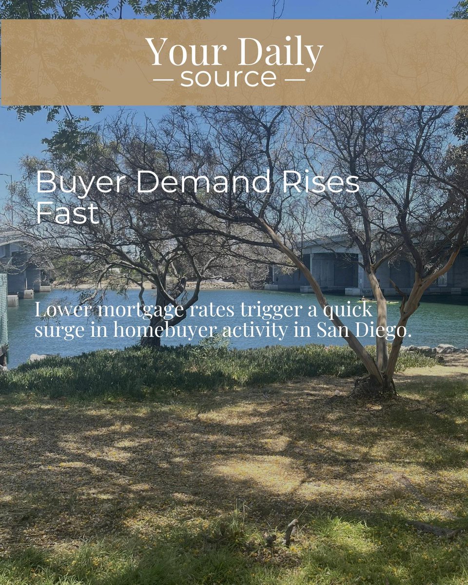 Cknox13's tweet photo. When rates drop in San Diego, buyers rush in and end up driving home prices even higher. Waiting for rate relief can actually make your search tougher.

Would you act now or hold out for better terms? https://t.co/gibQHLAhZm