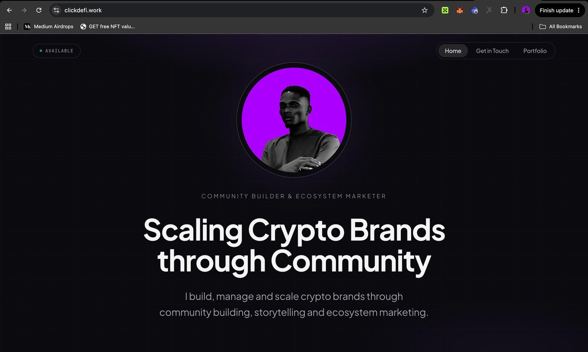 ClickDeFi's tweet photo. I just built, designed and deployed my portfolio website with Claude

All my work now lives in one place
🔗: https://t.co/UwfSuGPQTw

s/o to @ubong_ephraim for the template https://t.co/94kesTorYZ