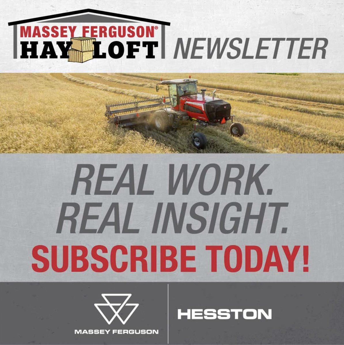 MF_NorthAmerica's tweet photo. 🌾 The Hay Loft newsletter is where we share equipment updates, upcoming product information and stories worth reading. 

Straight to your inbox. No fluff.

Subscribe Here: https://t.co/2To0hStNLQ

#MasseyFerguson #AchieveBetter #HayloftNewsletter https://t.co/vFpPJOOAuA