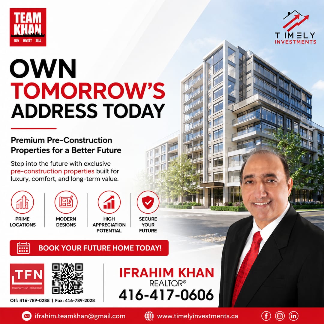 TeamKhanRE's tweet photo. Own tomorrow’s address today. 
Book your future home today.
📞| +1 416-417-0606
.
#teamkhanrealestate #preconstruction #realestate #futurehome https://t.co/scAeoP642a