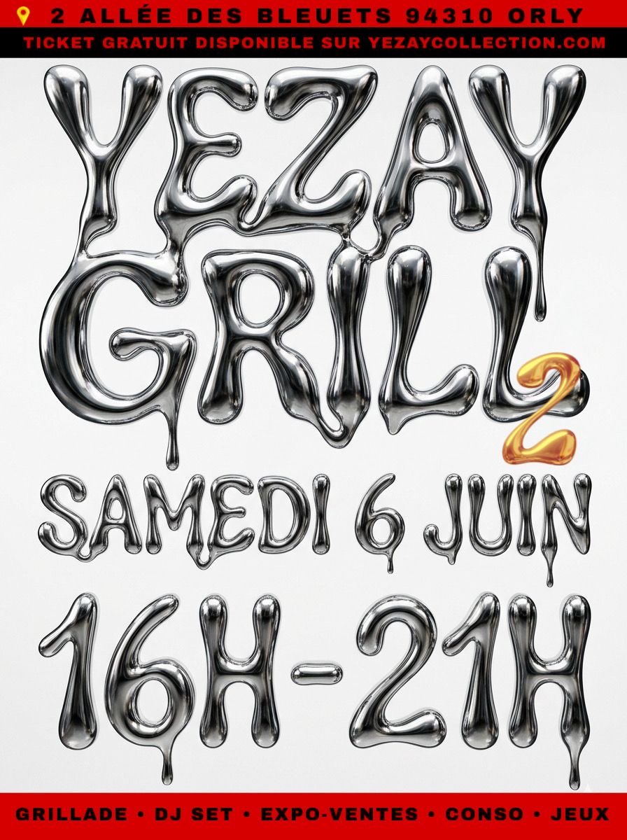 YE001ZAY's tweet photo. YEZAY GRILL 2
La marque N•1 de l’Afro Streetwear lance la 2ème édition de son barbecue annuel.
La billetterie est ouverte gratuite et limitée !! 

https://t.co/T5TwZ4JemY https://t.co/FtB7Y9PbXp