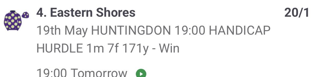 EarlyBirdBets_'s tweet photo. 🚨 FREE Value Bet of the Day! 🚨
🏇4 Eastern Shores @ 20/1 e/w 3Ps (Huntingdon 19:00) on PaddyPower/SkyBet
Don’t miss out! Bet now and don’t take a shorter price! 💰
#EarlyBirdBets #FreeTip #bettingtips https://t.co/5iZSorPUCY