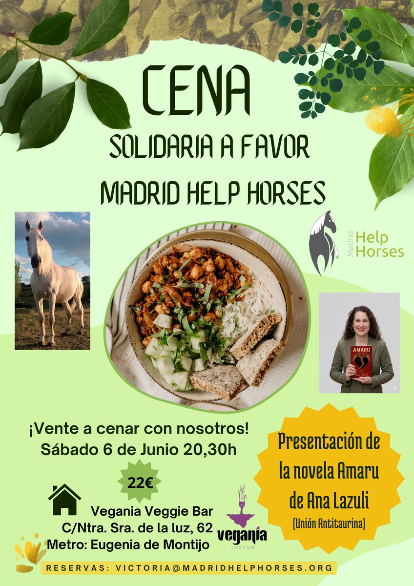 MadHelpHorses's tweet photo. Una noche especial para ayudar a los caballos rescatados y compartir un encuentro lleno de sensibilidad y solidaridad.
Además, contaremos con la presentación del libro Amaru de Ana lazuli @cris.escribeconflow
Una velada solidaria para conectar, compartir y apoyar a los animales. https://t.co/xbA09s4DJi