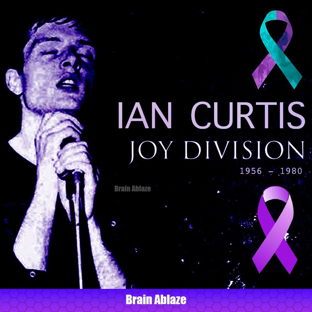 BrainAblaze's tweet photo. On this day in 1980 and the eve of Joy Division’s first American tour, the world lost a visionary talent. Ian Curtis’s death was a tragic confluence of #depression, #epilepsy, and the relentless physical toll of uncontrolled seizures.  #EpilepsyAwareness https://t.co/LVmrUjuitE