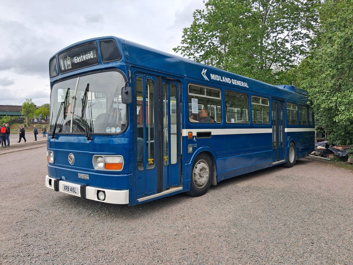 Ste_Jones75's tweet photo. Did enjoy seeing this Midland General Leyland National at the Heritage Bus Rally at Quorn and Woodhouse station on Saturday.
415 - XRB 415L wears the mid-blue version of NBC livery. 
@BusManual https://t.co/FZJm3mGS2B