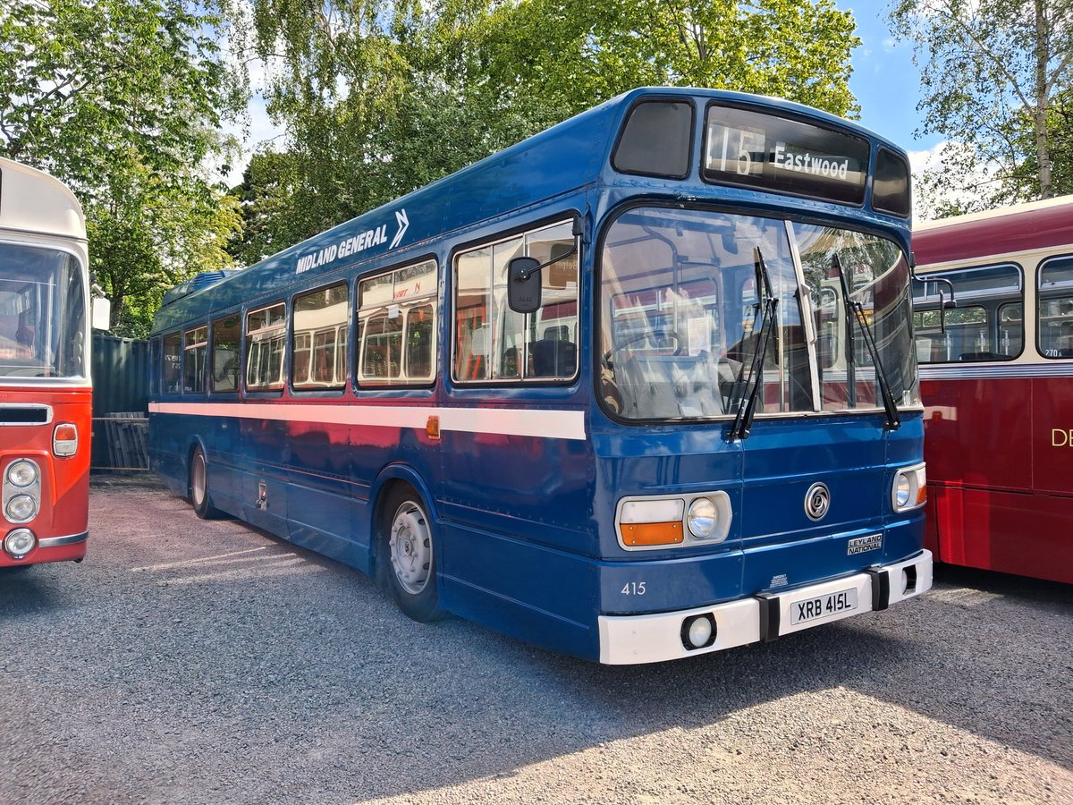 Ste_Jones75's tweet photo. Did enjoy seeing this Midland General Leyland National at the Heritage Bus Rally at Quorn and Woodhouse station on Saturday.
415 - XRB 415L wears the mid-blue version of NBC livery. 
@BusManual https://t.co/FZJm3mGS2B