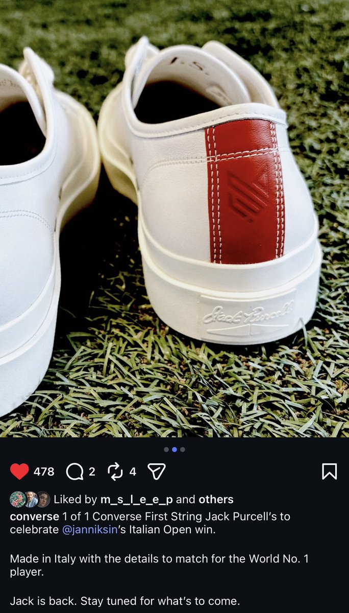 TheConverseBlog's tweet photo. @elizabe88335398 @sinnerwinner12 Converse Jack Purcell First String 1 of 1 https://t.co/YlMdW8HFQb