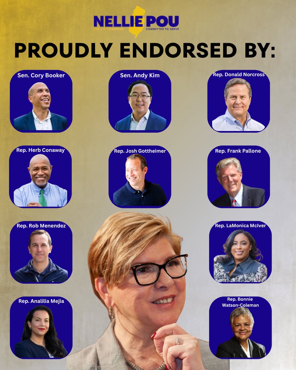 NelliePou's tweet photo. We may come from different parts of the state, but we are united in our commitment to deliver for New Jersey’s working families. I am proud to stand with the team as we work toward victory and a Democratic House in November. https://t.co/ILDYP1IAjq