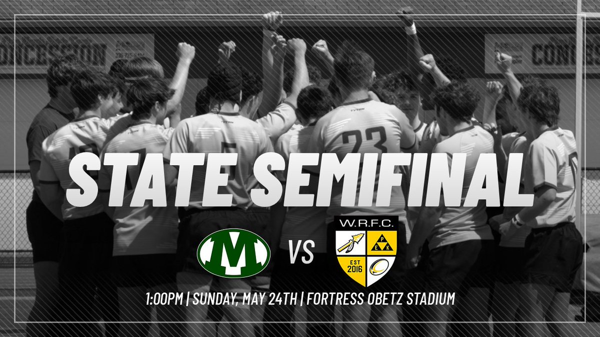 MedinaRugby's tweet photo. State Semifinal Match!

#3 Medina battles #2 Watkins Memorial in the D1 State Semifinal

📅Sunday, May 24th
📍Fortress Obetz Stadium
⏰1:00pm

@medinaathletics @MedinaBoosters @MCScomm1 @goffrugbyreport @rugbyriotnews @SportsKee1 @SOTPodcast https://t.co/kSwCJySodm