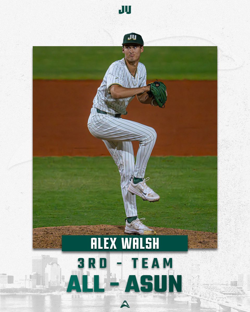 JUBaseball's tweet photo. 8️⃣ Dolphins have been named to All-ASUN teams after dominant regular seasons 🤟

#JUPhinsUp https://t.co/imNT22lPaQ