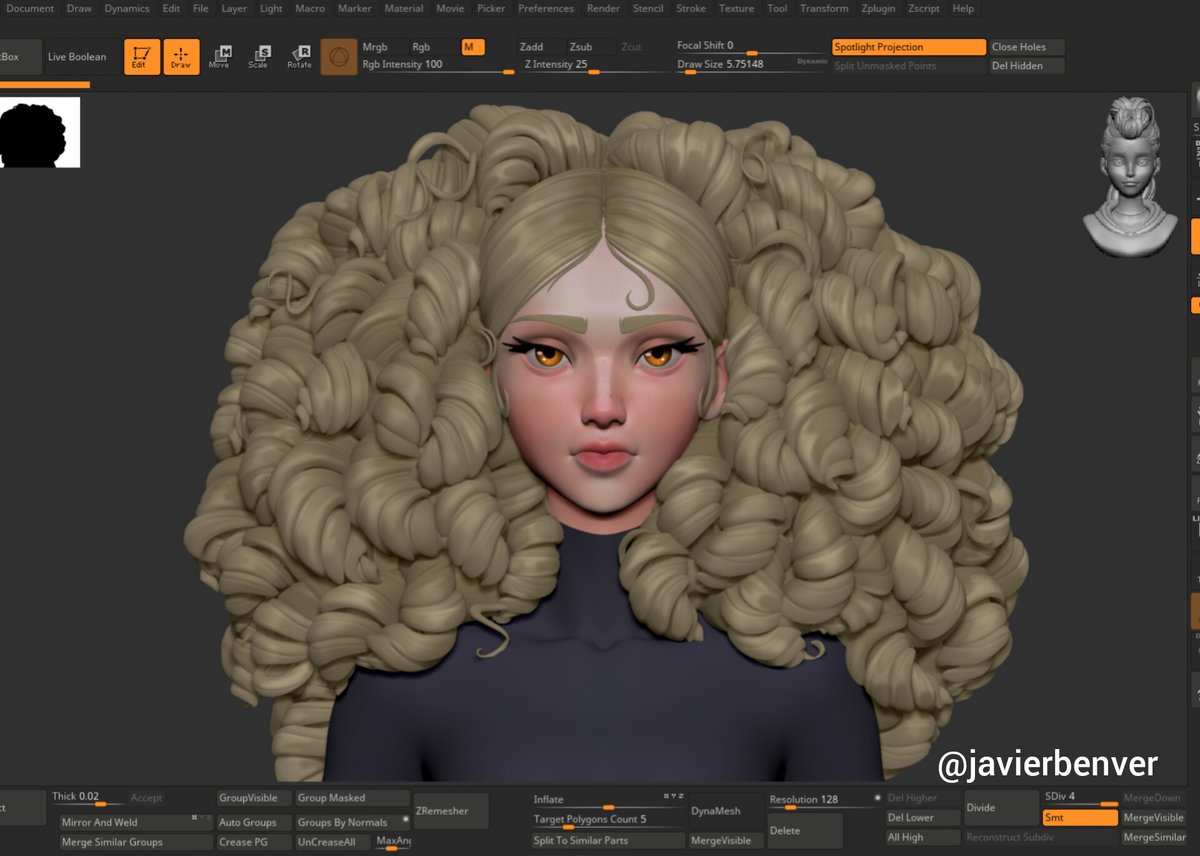 javierbenver's tweet photo. Enough hair for today @maxonzbrush https://t.co/oAQInJIKZz