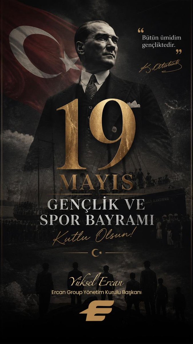yukselercan23's tweet photo. 19 Mayıs Atatürk’ü Anma, Gençlik ve Spor Bayramı kutlu olsun.Gazi Mustafa Kemal Atatürk’ün gençliğe emanet ettiği bu anlamlı gün; umut, azim ve bağımsızlık ruhunun https://t.co/lRVs5qQwHaşta gençlerimiz olmak üzere milletimizin bayramını en içten dileklerimle kutluyorum.
#19mayıs https://t.co/hrgVjHVaPO