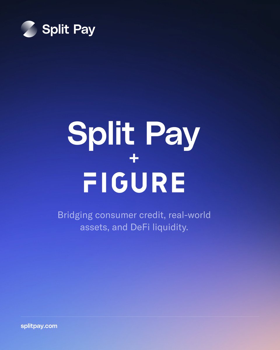splitpay's tweet photo. Excited to partner with @Figure to bring together consumer credit, real-world assets, and DeFi liquidity. Stay tuned for more. https://t.co/QP61LmiM3u