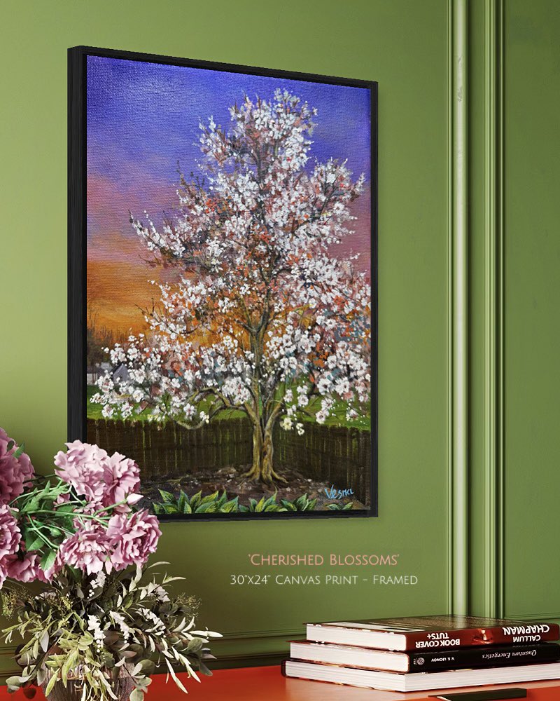 VesnaDelevska's tweet photo. ‘Cherished Blossoms’ started as a 10”x8” custom Mother’s Day commission inspired by a client’s cherished backyard tree, and is now available as canvas prints up to 48”x38” with optional framing here: https://t.co/Os4UikWjve.

#CherishedBlossoms #CustomCommission #FineArtPrints https://t.co/xf6m46b1sw