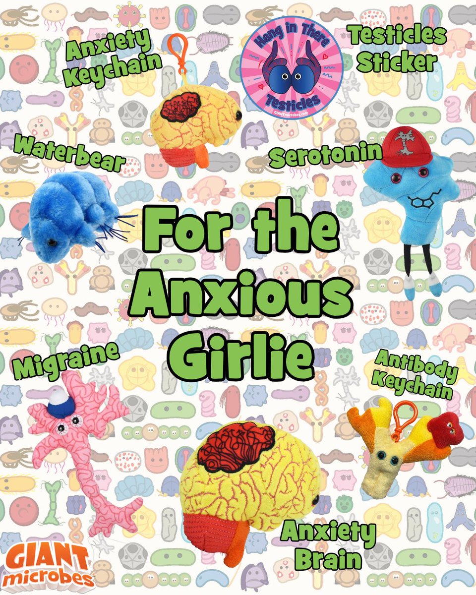 GIANTmicrobes's tweet photo. #MentalHealthAwarenessMonth 💙🧠

A little #giftguide for the emotionally exhausted, chronically stressed, and “I’m fine” people in your life.

Soft plushies. Serious conversations. Tiny bit of serotonin. 

Shop now: https://t.co/QAHPl6bGe6 

#GIANTmicrobes #MentalHealth https://t.co/BkNtU8ZNYw