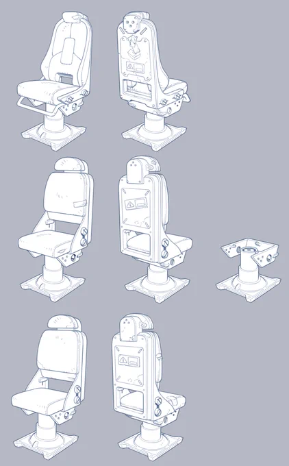 Some of my concepts and explorations of the heroes' ship, the Nimble! This one took a lot of work, and I wanted to include a lot of fun references in the interior, can you spot them all? (Also, all of the chairs were designed with clearance/holes for tails in mind) #gameoverse